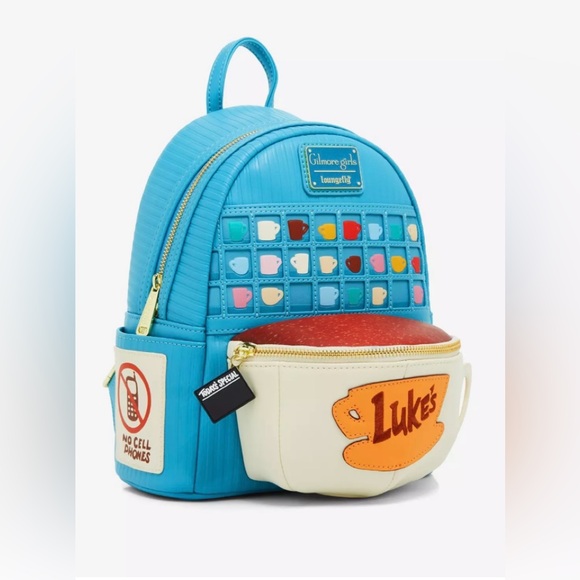 NWT Loungefly GilmoreGirls Luke’s Diner coffee cup backpack & cardholder main image 7
